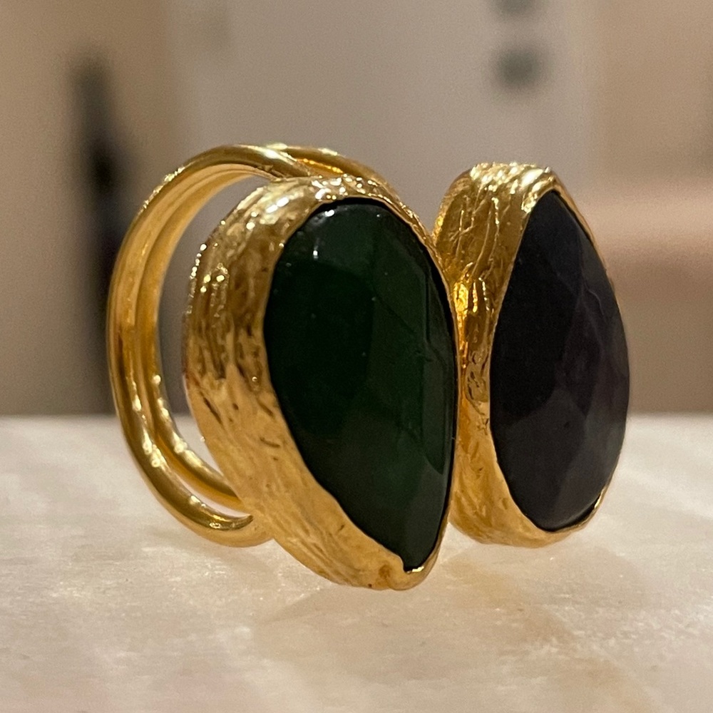 Green/Purple Gold adjustable ring